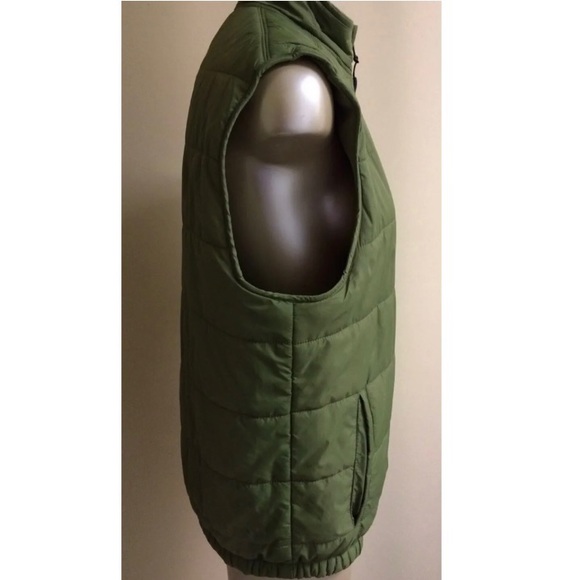 Greg Norman Small Petite Olive Zip Vest Jacket Coat Reversible Fleece Quilted SP - Picture 5 of 9